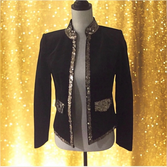 Michael Kors Black Velvet Jacket w/ Sequins ~ NWT - Picture 15 of 16
